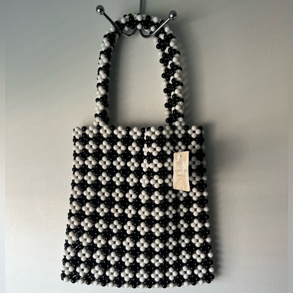 Altar'd State Handbags - Altar’d State Black and White Beaded Bag